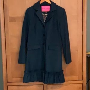 Betsey Johnson size 8 wool jacket. Green blue